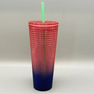 Nuovo bicchiere Starbucks - anguria rosa viola griglia ombre 2023 Venti 24 oz - Foto 1 di 6