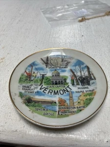 Vintage 1950s Vermont 4”Souvenir Plate - Picture 1 of 3