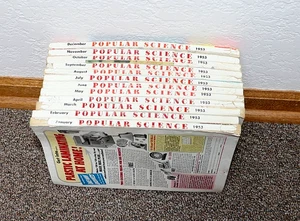 1953 POPULAR SCIENCE MAGAZINES 12-ISSUES COMPLETE YEAR OF 1953 - Picture 1 of 3