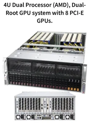 Supermicro 4U AI GPU Server 8x PCIe 4.0 AMD SP3 64 Cores 512GB NVMe HPC Ready - Image 1 of 4