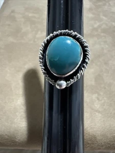 Indianer Sterling Ring Türkis signiert Bill Rabbit? Hasenkopf Größe 7 - Bild 1 von 10