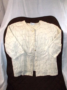 Denim & Co Twinset Top beige große Rüschen Knopf Pullover ärmellos Ösen - Bild 1 von 4