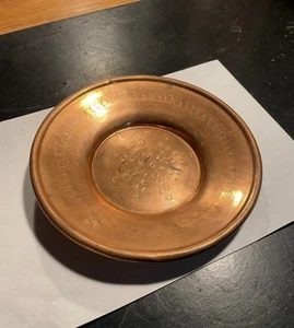 Piatto In Rame 20cm Lavorato A Mano Antico - Foto 1 di 4