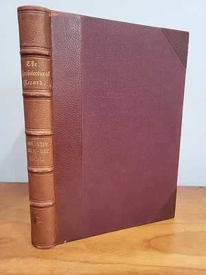 Architectural Record Leather Bound 1908 July - Dec. Illustrated Architecture  - Image 1 of 4