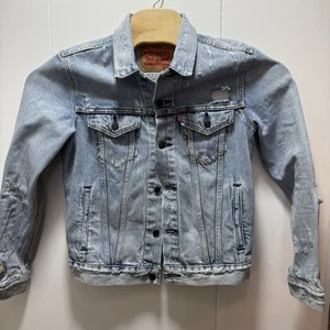 Levis Denim Trucker Jacke Damen Gr. Small Light Wash Distressed - Bild 1 von 6