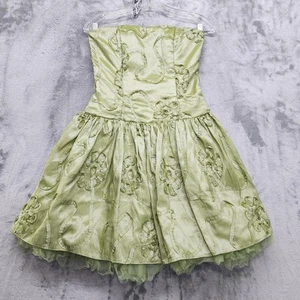 Vintage Y2K Jessica McClintock Kleid Damen 6 grün trägerlos Fit & Flare Mini - Bild 1 von 9
