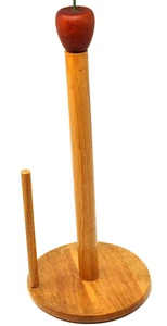 Vintage Holz Papier Handtuch Halter Spender APFEL Topper Bauernhaus Landhaus primitiv - Bild 1 von 11