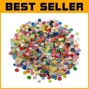 Durable Round Buttons Set - 4000 Assorted Colors and Sizes for Creativity - Picture 1 of 9