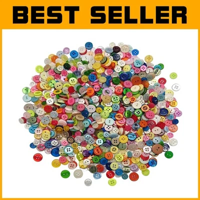 Durable Round Buttons Set - 4000 Assorted Colors and Sizes for Creativity - Image 1 of 4