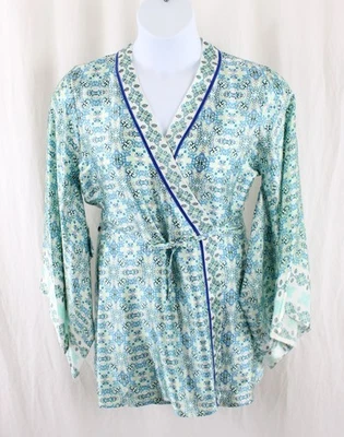 Top kimono para mujer Lolita Jaca Eden Rock St. Barths azul verde estampado múltiple OS Foto 1 de 4
