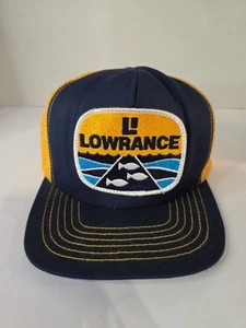 Vintage Lowrance Fish Finder Hat Mens Fishing Trucker Patch Snapback 80s - Picture 1 of 6