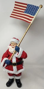 Vintage Clothtique Possible Dreams GOD BLESS AMERICA Santa With American Flag - Picture 1 of 8