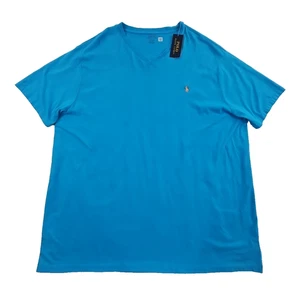 NEU Polo Ralph Lauren V-Ausschnitt T-Shirt Herren 3XB Blau Neu mit Etikett Luxus - Bild 1 von 17