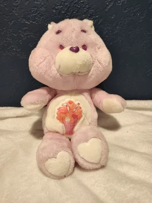 Kenner Care Bears 1985 Vintage Plush Toy Lavender Share Bear Milkshake, 13" - Image 1 of 2