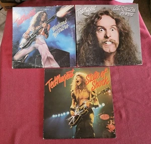 Lot of 3LPS Ted Nugent Vinyl LP WARRIORS/CAT SCRATCH/SHOCK play tested FAIR/EX - Picture 1 of 5