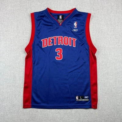 Vintage Y2K Reebok Detroit Pistons Ben Wallace #3 Basketball Jersey Youth Large - Image 1 of 4