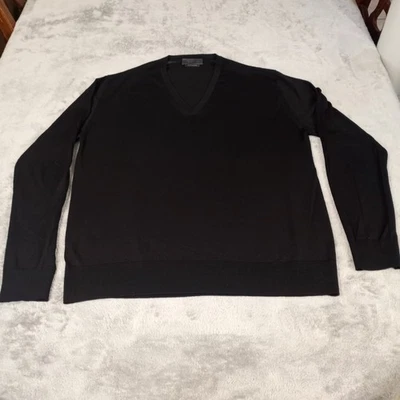 PRADA Women's  navy wool long sleeve V-neck classic sweater IT48  small  - Image 1 of 4