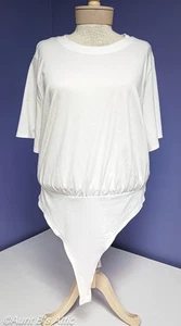 T-Shirt/Bodysuit Future Collective Ladies SS White Cotton Crew Neck Bodysuit 2X - Picture 1 of 9