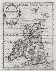 Islas Británicas Gran Bretaña Irlanda Reino Unido Irlanda mapa mapa Sanson 1680 - Imagen 1 de 1