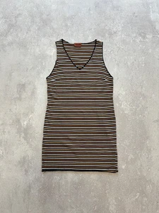Missoni 100% Cotton Striped Knit Sleeveless Dress Tunic V-Neck Women's S/M - Picture 1 of 12