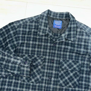 VINTAGE Pendleton Button Down Shirt Mens Size XL Loop Collar Wool Plaid USA - Picture 1 of 9