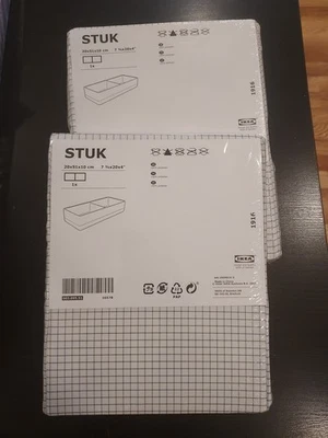 IKEA Stuk Storage Organizer  7 3/4" x 20" x 4” White & Grey  New - Lot of 2 - Image 1 of 4