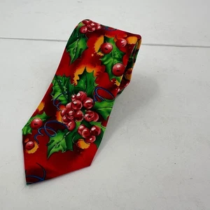 J Garcia Herren-Krawatte MT Tam Collection Urlaub Weihnachten Stechpalme beere festlich - Bild 1 von 5