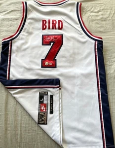 Camiseta Larry Bird autografiada firmada 1992 USA Dream Team Nike medalla de oro SCHWARTZ - Imagen 1 de 2