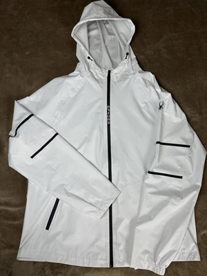 NWT Spyder OMSP545 XL Waterproof Rain Jacket Hooded Lightweight Shell White  - Image 1 of 4