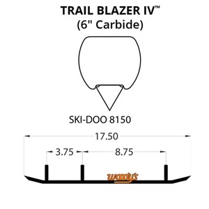 Woodys Trail Blazer IV Flat-Top Carbide Runners for 2003 Ski-Doo Skandic 500 WT - Picture 1 of 2