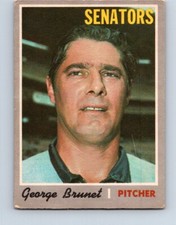 VINTAGE BASEBALL CARD O-PEE-CHEE 1970 WASHINGTON SENATORS GEORGE BRUNET  NO42