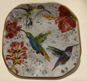 Big Sky Carvers Demdaco Ceramic Hummingbird Decorative Small Plate 4"x4" - Picture 1 of 6