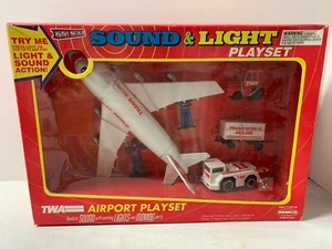 TWA Airlines Airport Play Set Sounds Lights Moving 1993 Sealed NOS Vintage - Picture 1 of 9