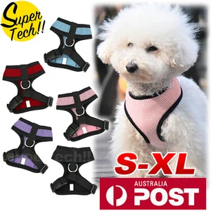 Pet Dog Cat Puppy Soft Leash VEST Mesh Breathe Adjustable Harness Braces Clothes - Picture 1 of 10