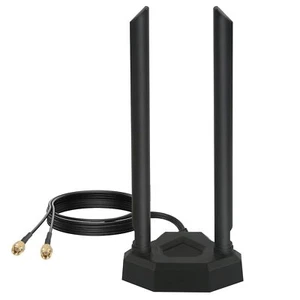WiFi Antenne Double Bande 8 dBi 24 GHz 5 GHz 58 GHz Adaptateur RP-SMA avec Ba... - Photo 1/7