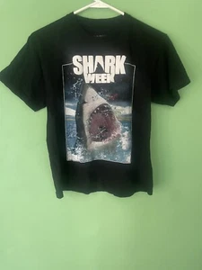 Kids Dark Blue Shark Week Tee Shirt Size Large Kids - Picture 1 of 2