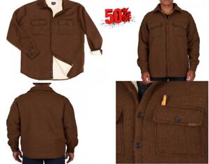 Smith's Workwear Men's Sherpa Lined Microfleece Shirt Jacket MEDIUM SIZE