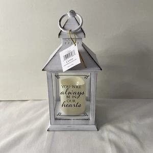 Gedenkkerzenlaterne "You will always be in our Hearts" Neu mit Etikett - Bild 1 von 8