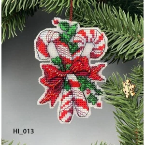 Cross Stitch Kit on Plastic Christmas tree toy Lollipops DIY Unprinted canvas - Picture 1 of 1