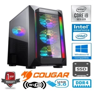 INTEL i9 10900K 5.3GHz 10C/20T 32GB RAM 480GB SSD INTEL HD GRAPHICS GAMING PC - Picture 1 of 11