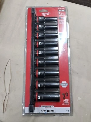 Milwaukee 49-66-7032 SHOCKWAVE 1/2" Impact Duty Drive Metric Socket Set - 9 PC - Image 1 of 3