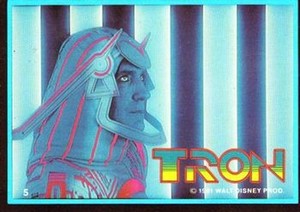 TRON MOVIE 1981 DISNEY TRADING CARDS DONRUSS 1982 BRUCE BOXLEITNER BASE CARD # 5