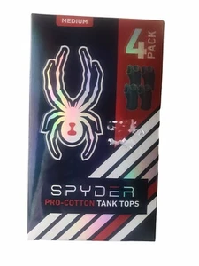 SPYDER 4Pack Men Pro-Cotton Tank Tops Medium Size 36-38 60% Cotton 40% Polyester - Picture 1 of 4