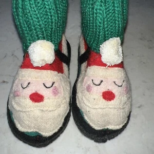 BRAND NEW Garnet Hill Kids Pure New Boiled Wool SANTA Slippers Booties Size 4 - Picture 1 of 6