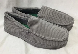 Dearfoams Men's Slippers Moccasins 7-8 Grey Loafers Cigar House Shoes - Picture 1 of 6