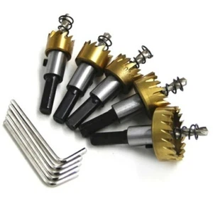 Set5 Frese Sega a Tazza HSS per Metallo Legno Plastica Cartongesso Punta Trapano - Foto 1 di 6