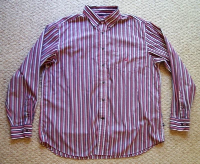 Nautica Men's Wrinkle Resistant Long Sleeve Button Up Striped Cotton Shirt XL - Image 1 of 3