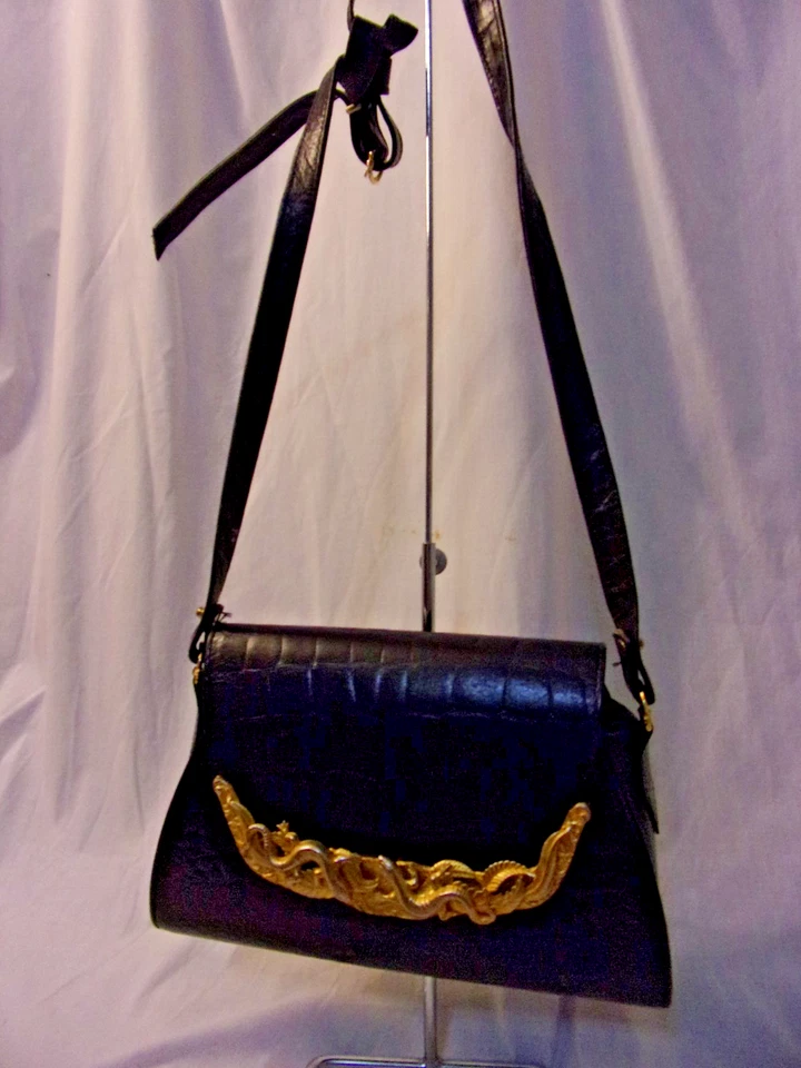 Bolso De Colección Glen Miller Ann Turk Lagarto Gecko Cuero Cocodrilo Repujado   Foto 1 de 4