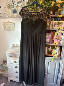 Ever Pretty Black Lace Detail Maxi Cocktail Dress Size Uk 24 - Picture 1 of 15