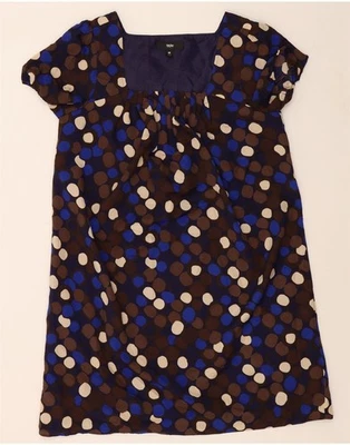 Vestido MOSSIMO para mujer línea A Reino Unido 12 mediano azul marino lunares poliéster CY76 Foto 1 de 3